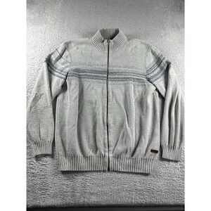 Pepe Jeans Full Zip Sweater Cardigan Mens XXL (Fits XL) Slim Gray Ombre Mockneck